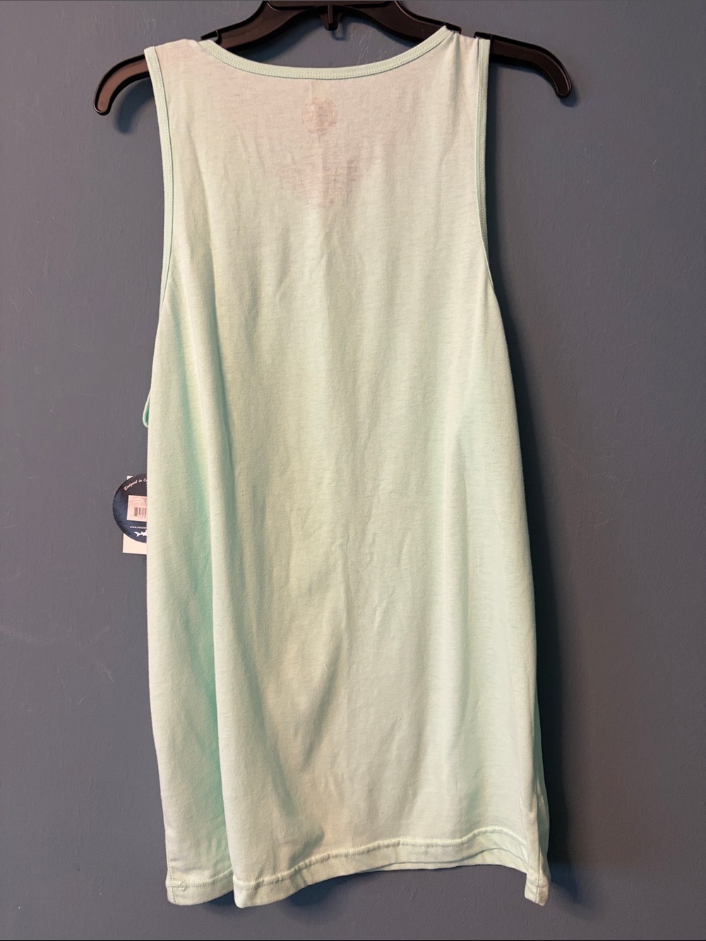 Maui and Sons Mint Tank with Multicolor Shark Hoop Graphic - Picture 4 of 4